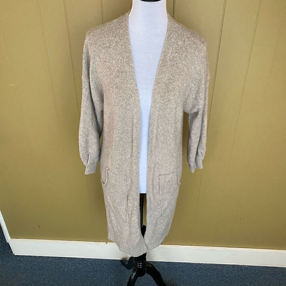 Universal thread women M open front Longsleeve cardigan w/pockets tan
